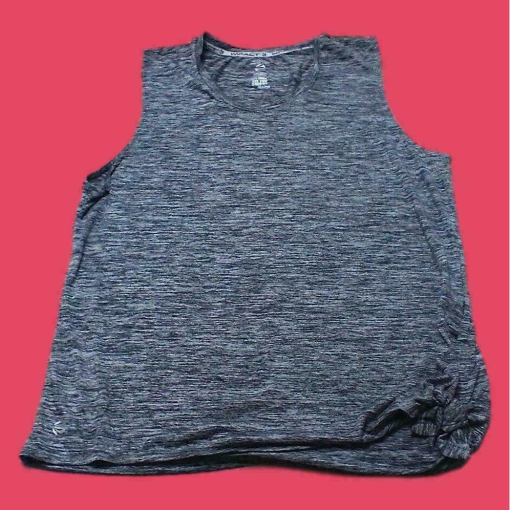 Jillian Michaels Women's IMPACT Tie Bottom Comfort Pullover Gray Shirt (Size XL) - Picture 1 of 16